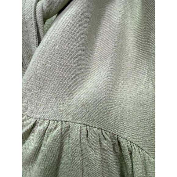 Marissa Webb x RTR Light Green Linen Sleeveless Tie Waist Midi Dress Size M READ - Picture 7 of 10